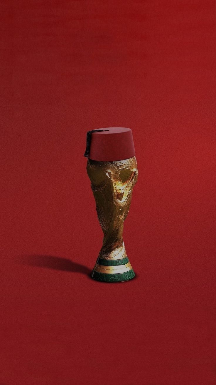 FIFA World Cup trophy with Moroccan fez